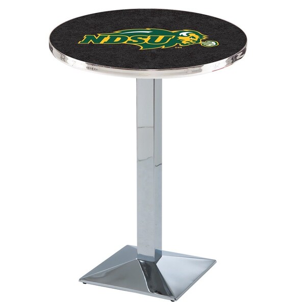 Holland Bar Stool Co 36" Chrome North Dakota State Pub Table, 36" dia. Top - L217C3636NDAKST-B
