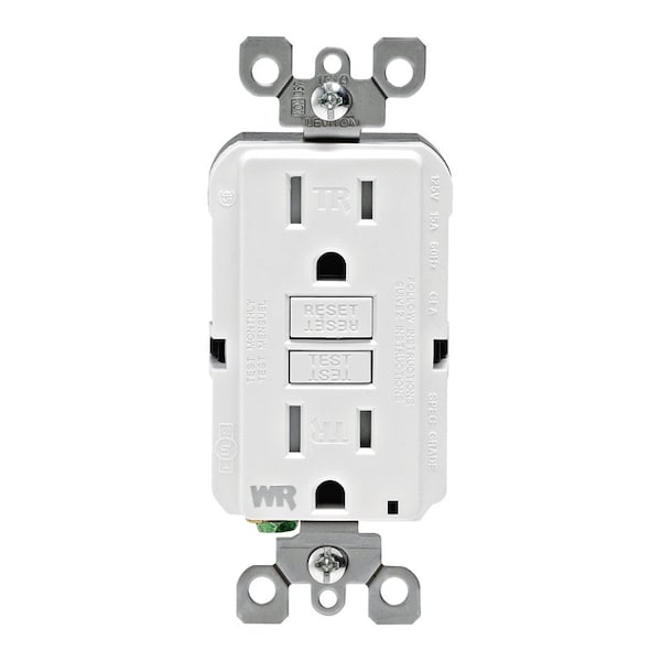 Leviton GFI ST WP RECEPT  TR WHT - GFWT1-0KW