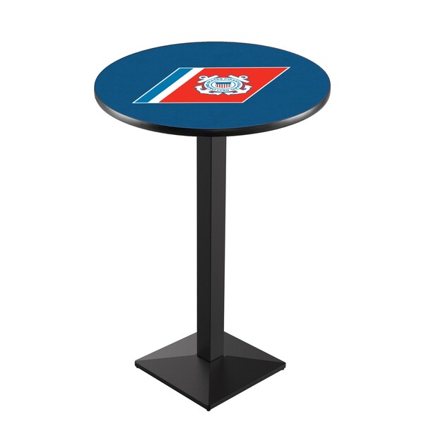 Holland Bar Stool Co 36" Blk Wrinkle U.S. Coast Guard Pub Table - L217B3628CSTGRD