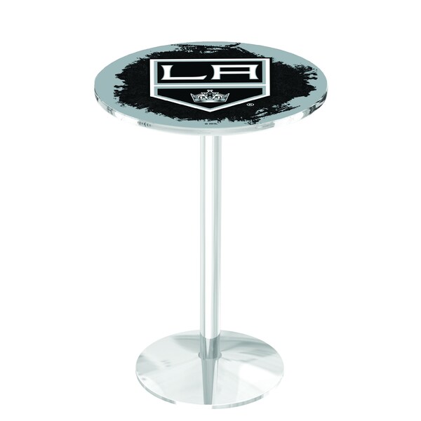 Holland Bar Stool Co 42" Chrome Los Angeles Kings Pub Table - L214C4228LAKING