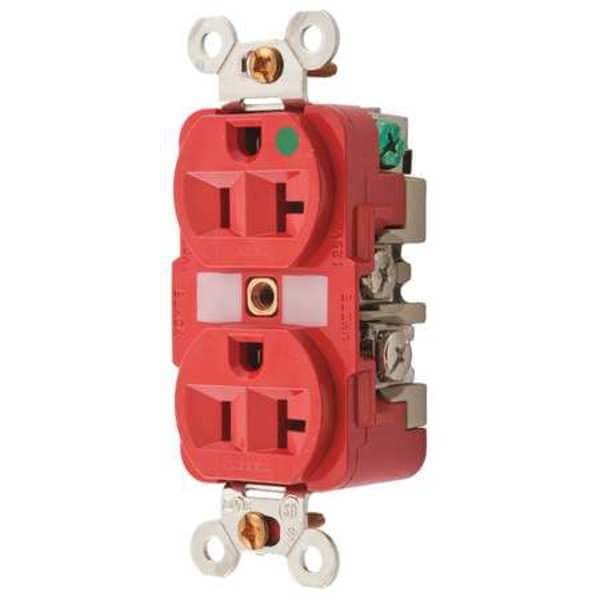 Hubbell 20A Duplex MRI Receptacle 125VAC 5-20R RD - HBL8300RMRI