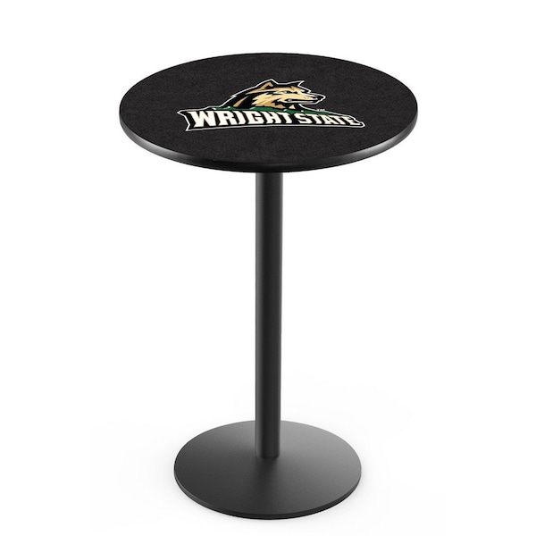 Holland Bar Stool Co 42" Blk Wrinkle Wright State Pub Table, 36" dia. Top - L214B4236WRTSTU