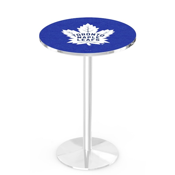 Holland Bar Stool Co 36" Chrome Toronto Maple Leafs Pub Table, 36" dia. Top - L214C3636TORMPL