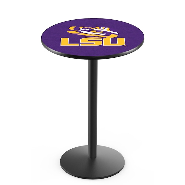 Holland Bar Stool Co 42" Blk Wrinkle Louisiana State Pub Table, 36" dia. Top - L214B4236LASTUN