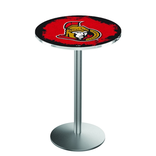 Holland Bar Stool Co 42" Stainless Steel Ottawa Senators Pub Table - L214S4228OTTSEN
