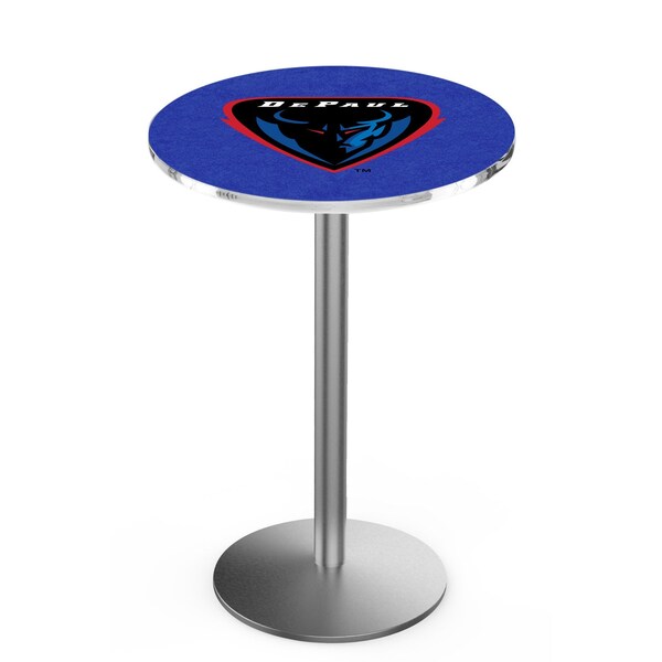 Holland Bar Stool Co 36" Stainless Steel DePaul Pub Table, 36" dia. Top - L214S3636DEPAUL