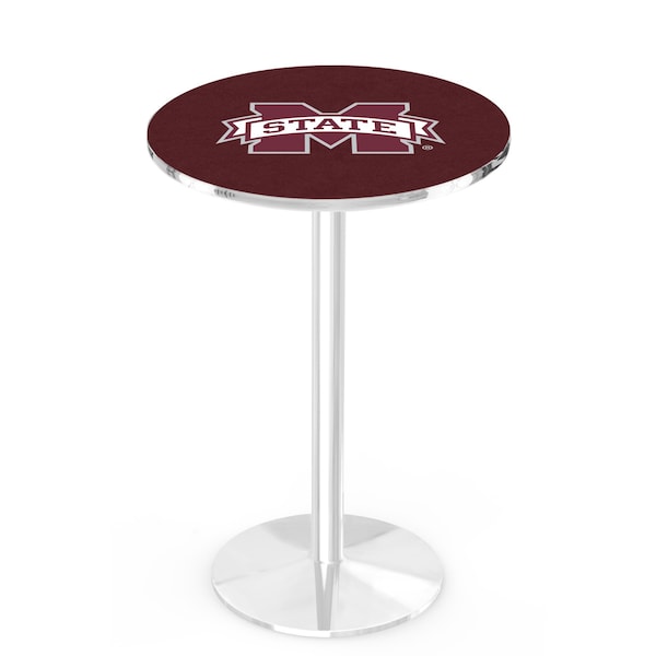 Holland Bar Stool Co 36" Chrome Mississippi State Pub Table - L214C3628MSSSTU
