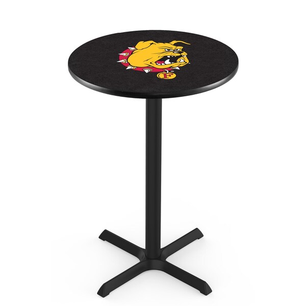 Holland Bar Stool Co 42" Blk Wrinkle Ferris State Pub Table, 36" dia. Top - L211B4236FERRST