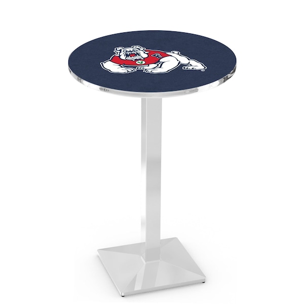Holland Bar Stool Co 42" Chrome Fresno State Pub Table, 36" dia. Top - L217C4236FRESST
