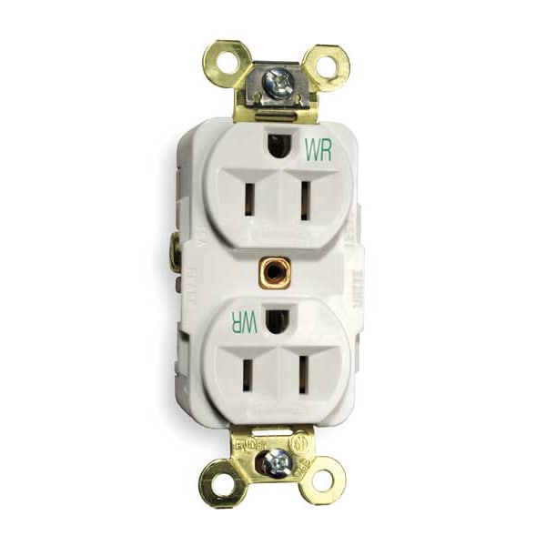 Hubbell 15A Duplex Receptacle 125VAC 5-15R WH - HBL5262WWR
