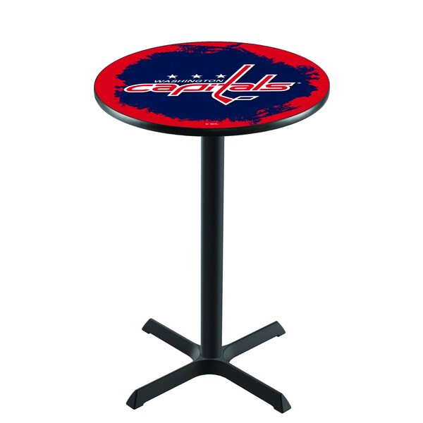 Holland Bar Stool Co 36" Blk Wrinkle Washington Capitals Pub Table - L211B3628WSHCAP