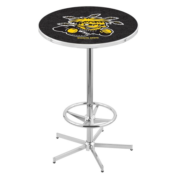Holland Bar Stool Co 42" Chrome Wichita State Pub Table, 36" dia. Top - L216C4236WICHST