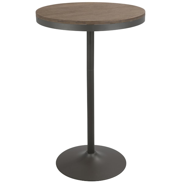 Lumisource Dakota Adjustable Bar / Dinette Table in Grey and Brown - BT-DAK GY+BN