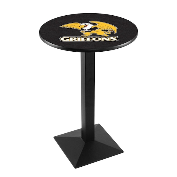 Holland Bar Stool Co 36" Blk Wrinkle Missouri Western State Pub Table, 36" dia. Top - L217B3636MOWST