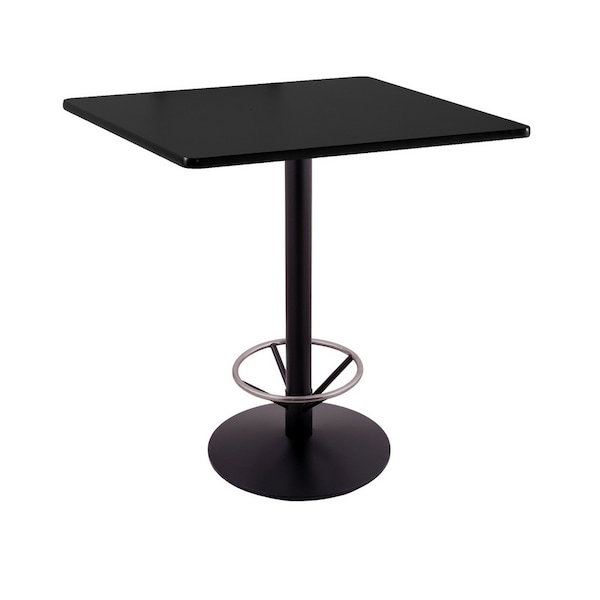 Holland Bar Stool Co 42" 214 Black Table 36" x 36" Square Top, Foot Ring - 214-2242BW36SQFTRG