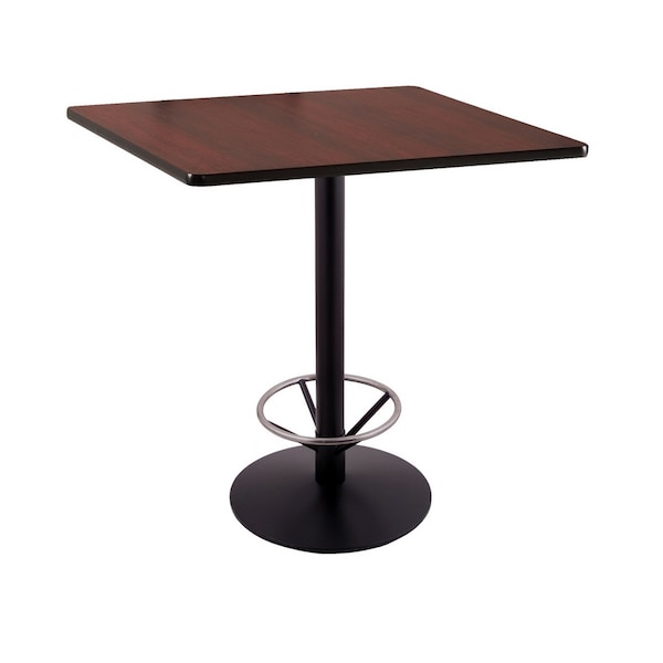 Holland Bar Stool Co 42" 214 Black Table 36" x 36" Square Top, Foot Ring - 214-2242BW36SQFTRG