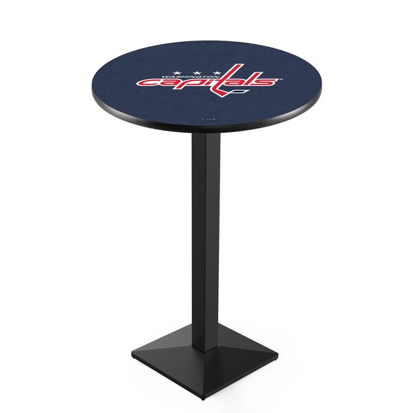 Holland Bar Stool Co 36" Blk Wrinkle Washington Capitals Pub Table, 36" dia. Top - L217B3636WSHCAP