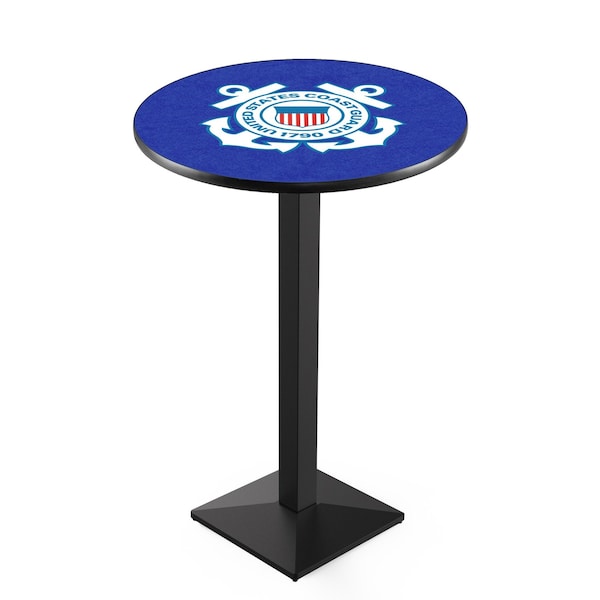 Holland Bar Stool Co 42" Blk Wrinkle U.S. Coast Guard Pub Table, 36" dia. Top - L217B4236CSTGRD