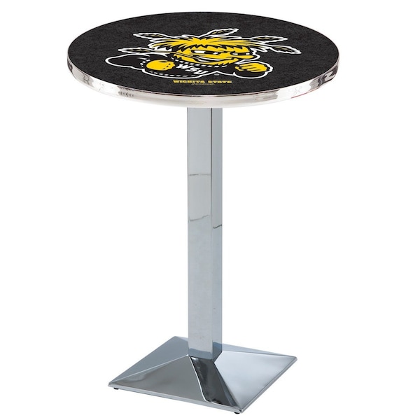 Holland Bar Stool Co 36" Chrome Wichita State Pub Table, 36" dia. Top - L217C3636WICHST