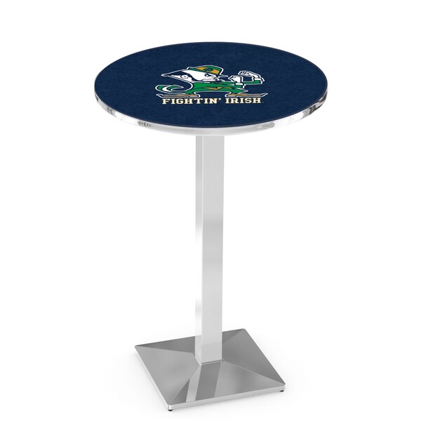 Holland Bar Stool Co 42" Chrome Notre Dame Leprechaun Pub Table - L217C4228ND-LEP