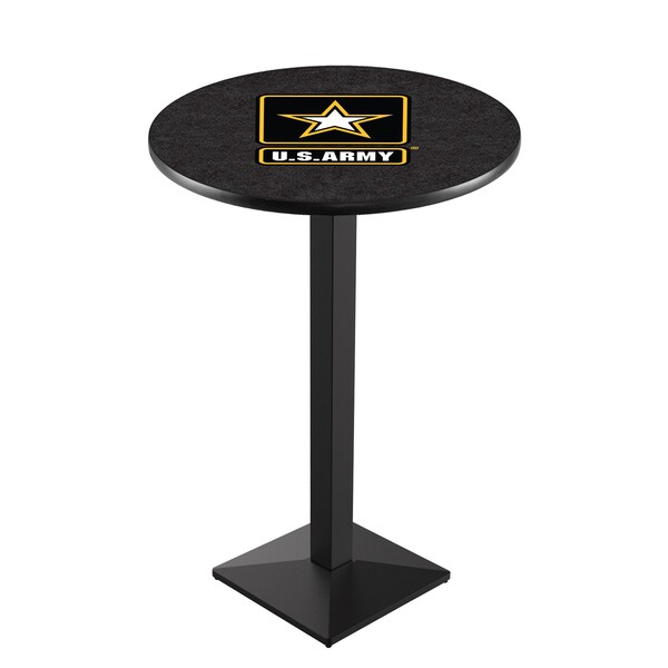 Holland Bar Stool Co 36" Blk Wrinkle U.S. Army Pub Table - L217B3628ARMY