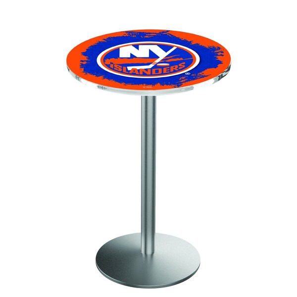 Holland Bar Stool Co 36" Stainless Steel New York Islanders Pub Table - L214S3628NYISLN
