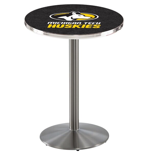 Holland Bar Stool Co 36" Stainless Steel Michigan Tech Pub Table, 36" dia. Top - L214S3636MITECH
