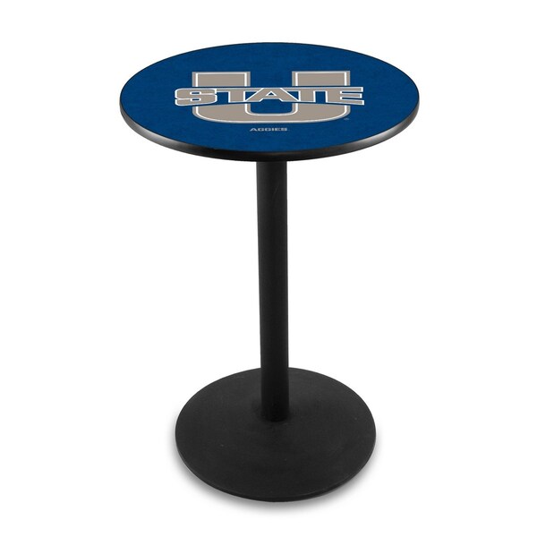 Holland Bar Stool Co 36" Blk Wrinkle Utah State Pub Table - L214B3628UTAHST