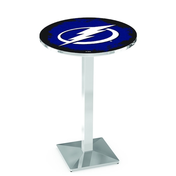 Holland Bar Stool Co 36" Chrome Tampa Bay Lightning Pub Table - L217C3628TBLGHT