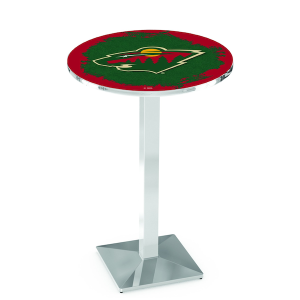 Holland Bar Stool Co 42" Chrome Minnesota Wild Pub Table - L217C4228MINWLD