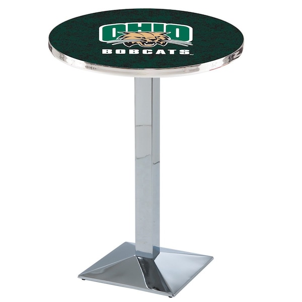 Holland Bar Stool Co 42" Chrome Ohio University Pub Table, 36" dia. Top - L217C4236UNIVOH