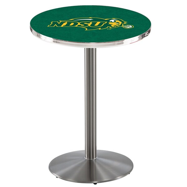 Holland Bar Stool Co 36" Stainless Steel North Dakota State Pub Table - L214S3628NDAKST-G