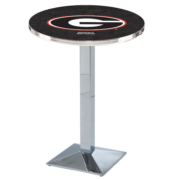 Holland Bar Stool Co 36" Chrome Georgia "G" Pub Table - L217C3628GA-G