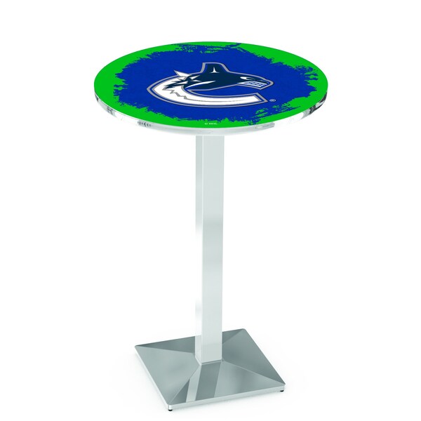 Holland Bar Stool Co 36" Chrome Vancouver Canucks Pub Table - L217C3628VANCAN