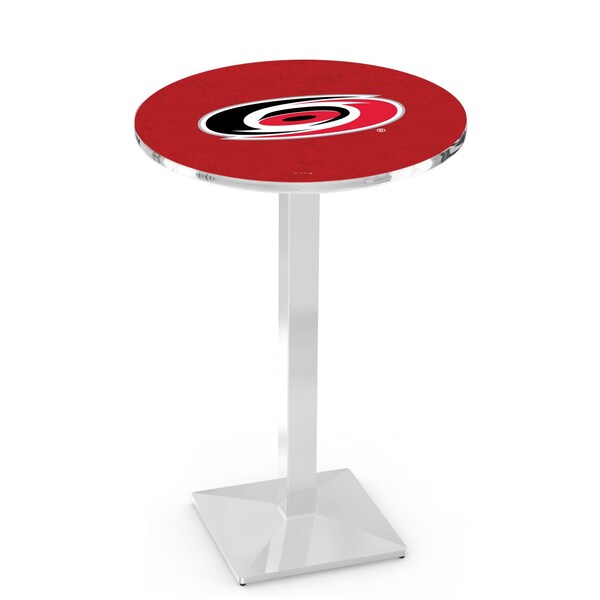Holland Bar Stool Co 36" Chrome Carolina Hurricanes Pub Table, 36" dia. Top - L217C3636CARHUR
