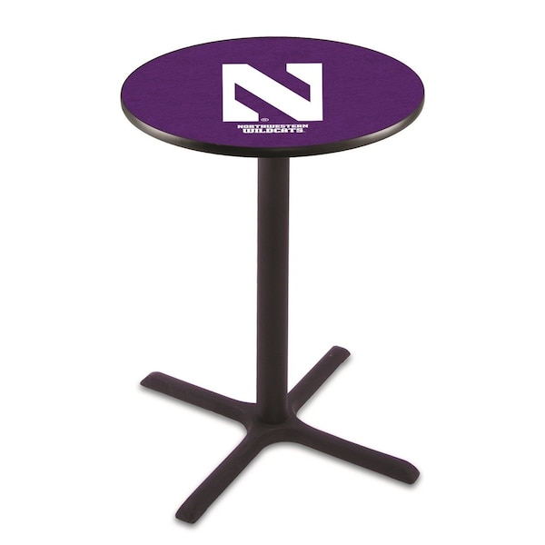 Holland Bar Stool Co 42" Blk Wrinkle Northwestern Pub Table, 36" dia. Top - L211B4236NTHWST