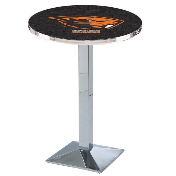 Holland Bar Stool Co 42" Chrome Oregon State Pub Table, 36" dia. Top - L217C4236OREGST