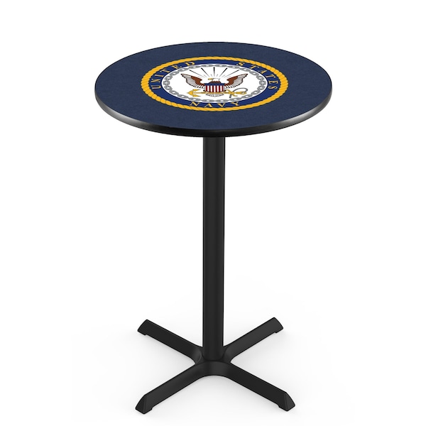 Holland Bar Stool Co 42" Blk Wrinkle U.S. Navy Pub Table, 36" dia. Top - L211B4236NAVY