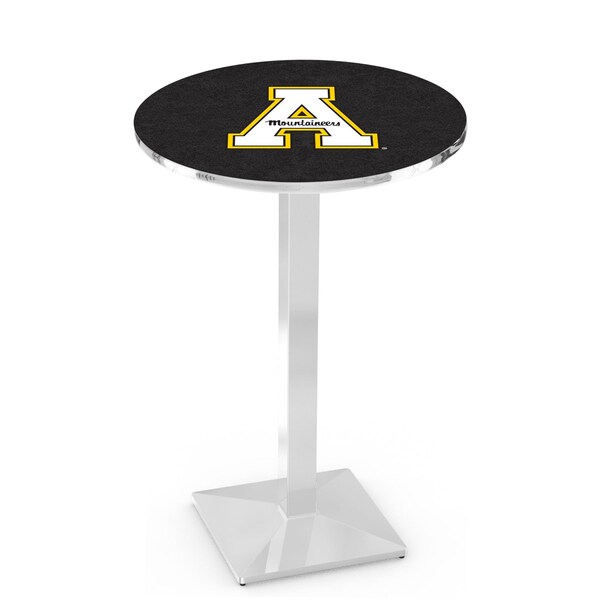 Holland Bar Stool Co 36" Chrome Appalachian State Pub Table, 36" dia. Top - L217C3636APPSTU