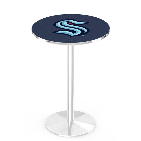 Holland Bar Stool Co 36" Chrome Seattle Kraken Pub Table with 36" dia. top - L214C3636SEAKRK