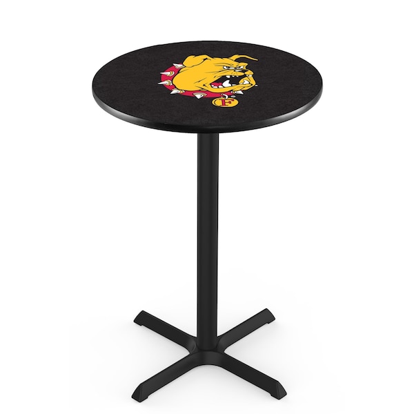 Holland Bar Stool Co 36" Blk Wrinkle Ferris State Pub Table, 36" dia. Top - L211B3636FERRST