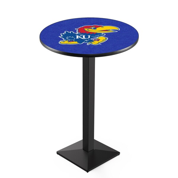 Holland Bar Stool Co 36" Blk Wrinkle Kansas Pub Table, 36" dia. Top - L217B3636KNSASU