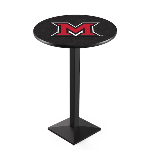 Holland Bar Stool Co 42" Blk Wrinkle Miami (OH) Pub Table, 36" dia. Top - L217B4236MIA-OH