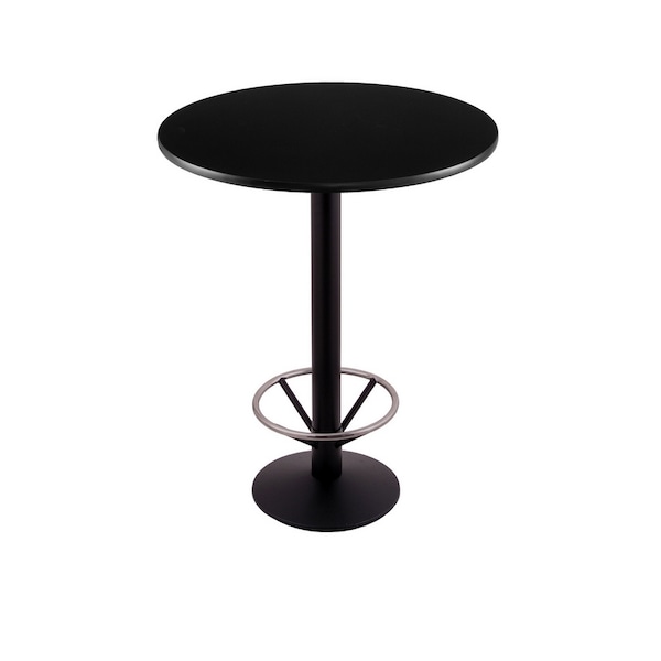 Holland Bar Stool Co 42" 214 Black Table, 30" dia. Top, Foot Ring - 214-1642BW30RFTRG