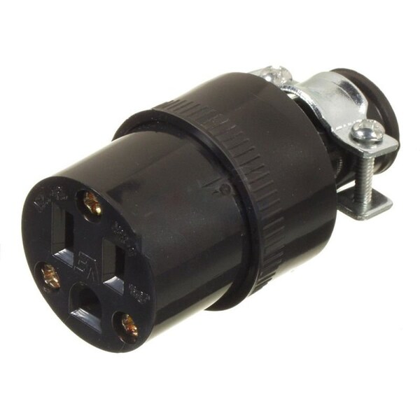 American Imaginations 15 AMP Round Black 3-Wire Connector Plastic - AI-36869