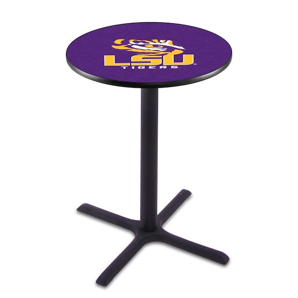 Holland Bar Stool Co 36" Blk Wrinkle Louisiana State Pub Table - L211B3628LASTUN