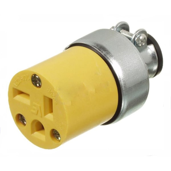 American Imaginations 20 AMP Round Yellow 3-Wire Connector Plastic-Stainless Steel - AI-36873