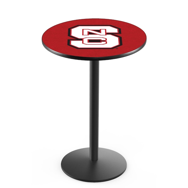 Holland Bar Stool Co 42" Blk Wrinkle North Carolina State Pub Table, 36" dia. Top - L214B4236NCARST