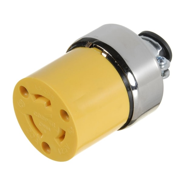 American Imaginations 20 AMP Round Yellow 3-Wire Connector Plastic-Stainless Steel - AI-36907