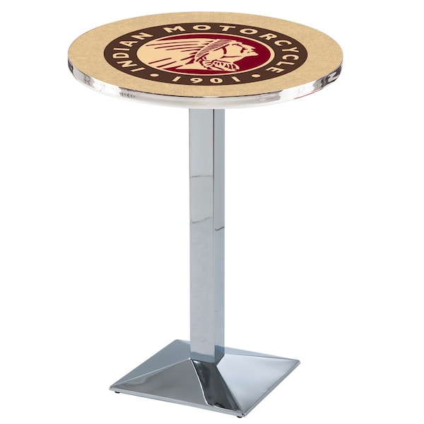 Holland Bar Stool Co 42" Chrome Indian Motorcycle Pub Table - L217C4228INDN-HD